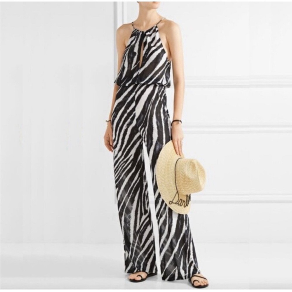 L' Agent Agent Provocateur S Penelope‎ Cruz Isabell Jumpsuit Zebra Sheer Chiffon